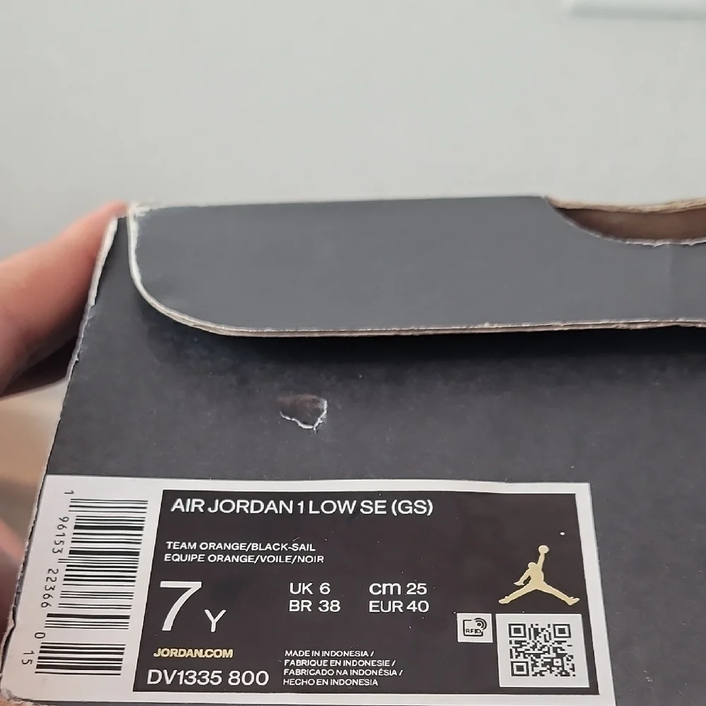 Air Jordan 1 Low Kids Black and Orange Sneakers